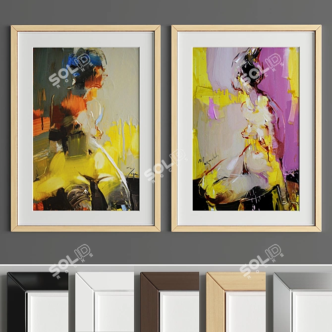 A60 Art Frame: 4 Wood & 2 Metal Frames (50x70 cm) 3D model image 4