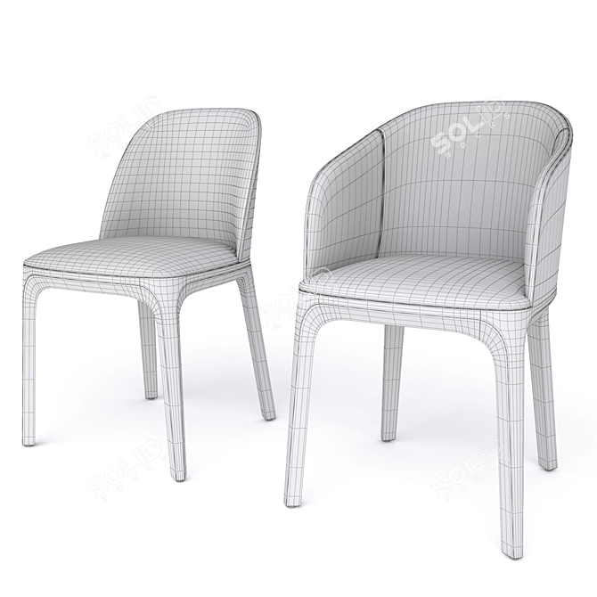 Fameg Arch Armchair & Chair: Timeless Elegance 3D model image 6