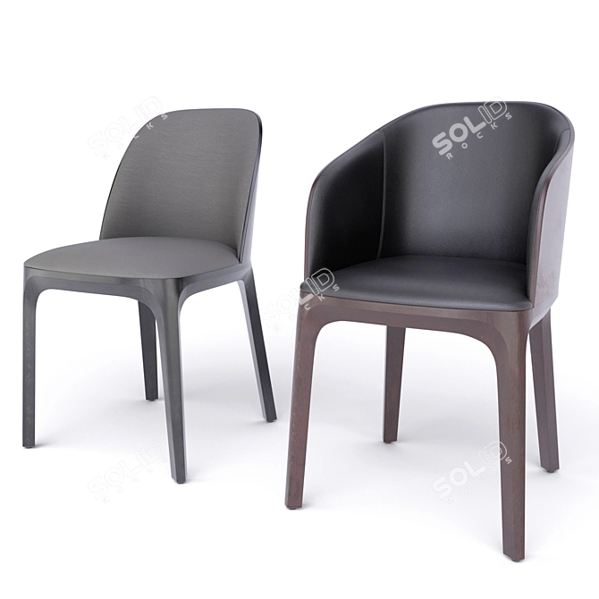 Fameg Arch Armchair & Chair: Timeless Elegance 3D model image 8