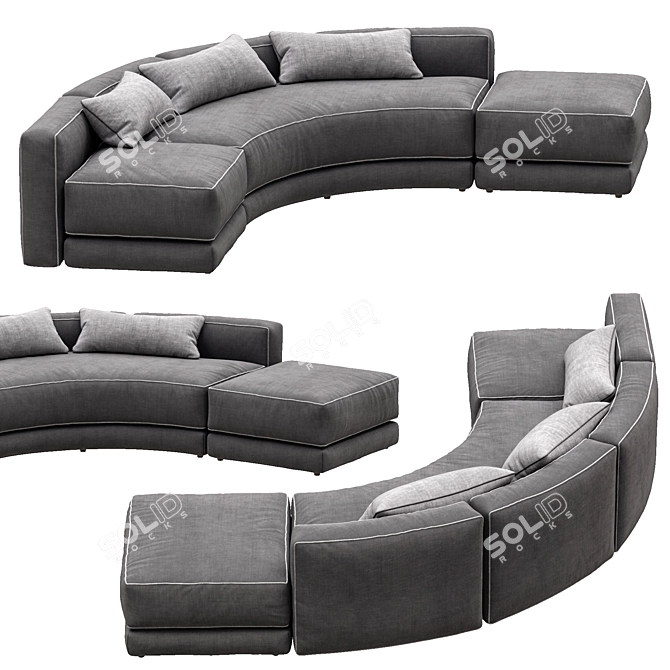 Montauksofa Lewis Curved: Modern Elegance for Your Space 3D model image 1