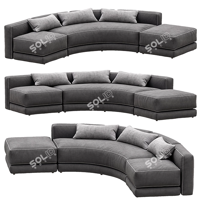 Montauksofa Lewis Curved: Modern Elegance for Your Space 3D model image 3