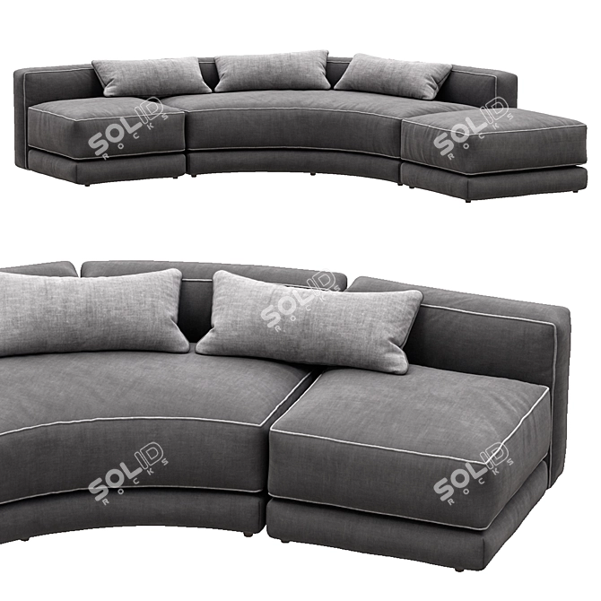 Montauksofa Lewis Curved: Modern Elegance for Your Space 3D model image 4