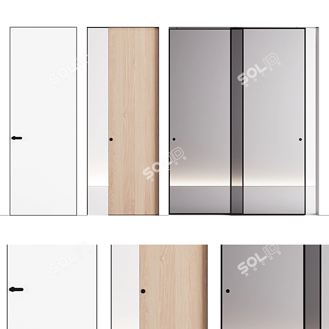 Modern and Luxurious Lualdi Doors Set 3D model image 1