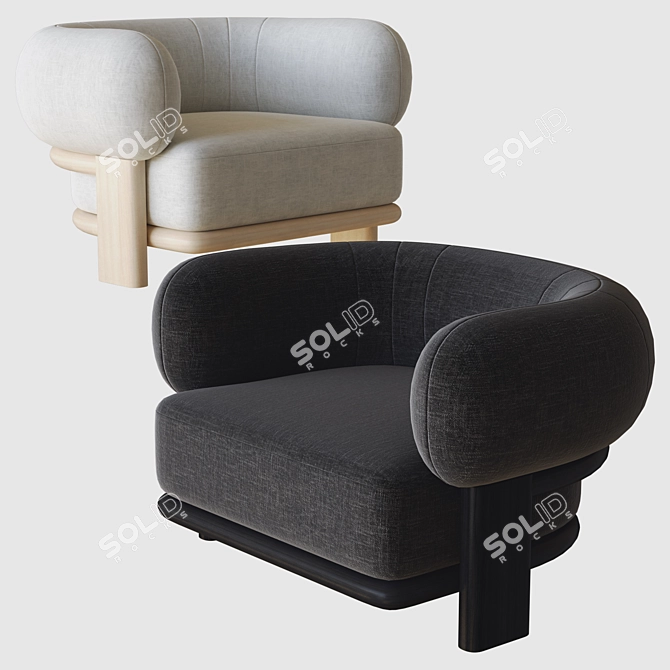 Bol Armchair: Sleek and Stylish Seating 3D model image 3