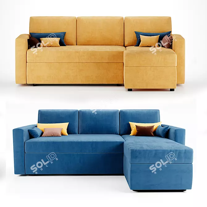 Porto Corner Sofa: Modern Elegance for Your Home 3D model image 2