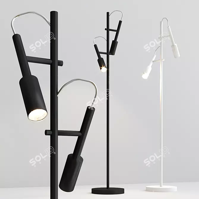 Sleek LED Tubino Light 3D model image 1