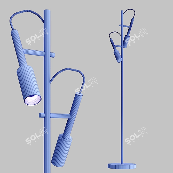 Sleek LED Tubino Light 3D model image 2