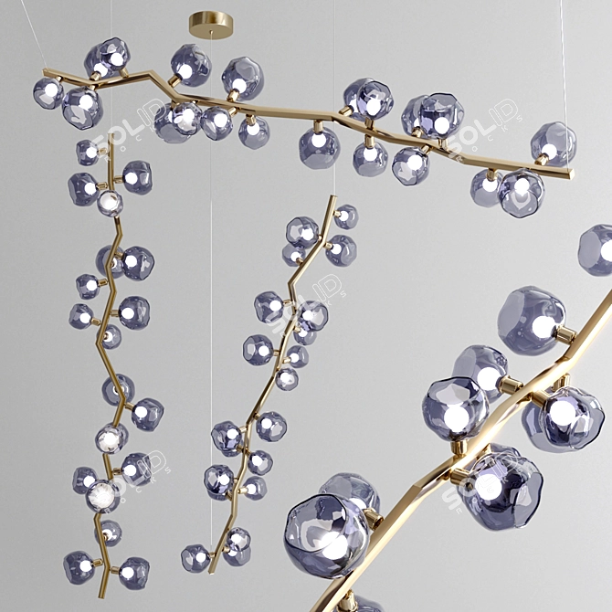 Viper 20-Light Suspension Lamp: Elegant Metal and Glass Design 3D model image 2