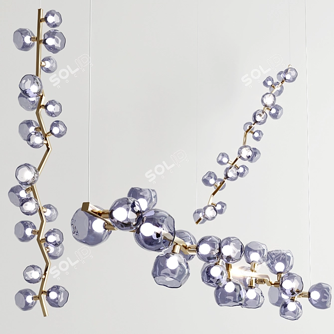 Viper 20-Light Suspension Lamp: Elegant Metal and Glass Design 3D model image 3