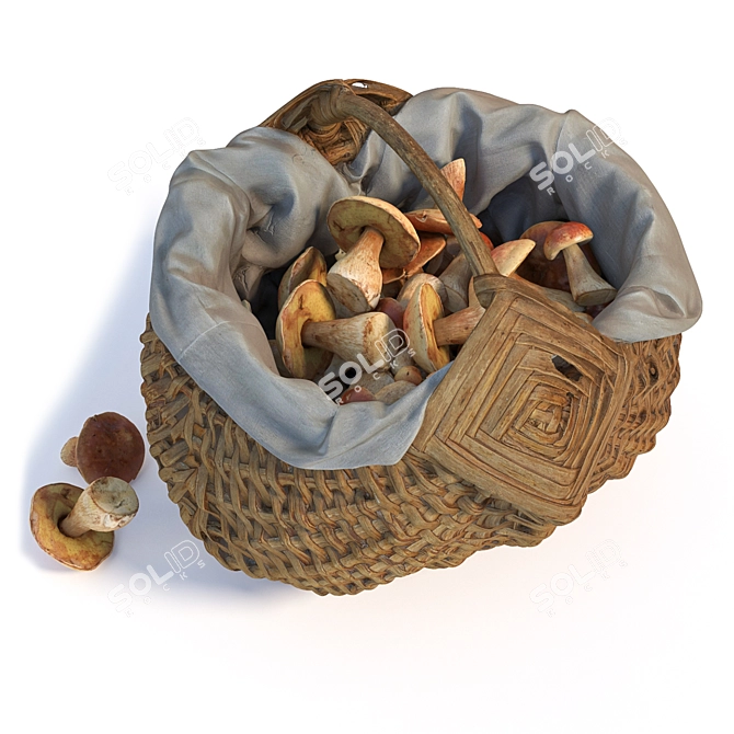 Fungi Harvest Basket 3D model image 4