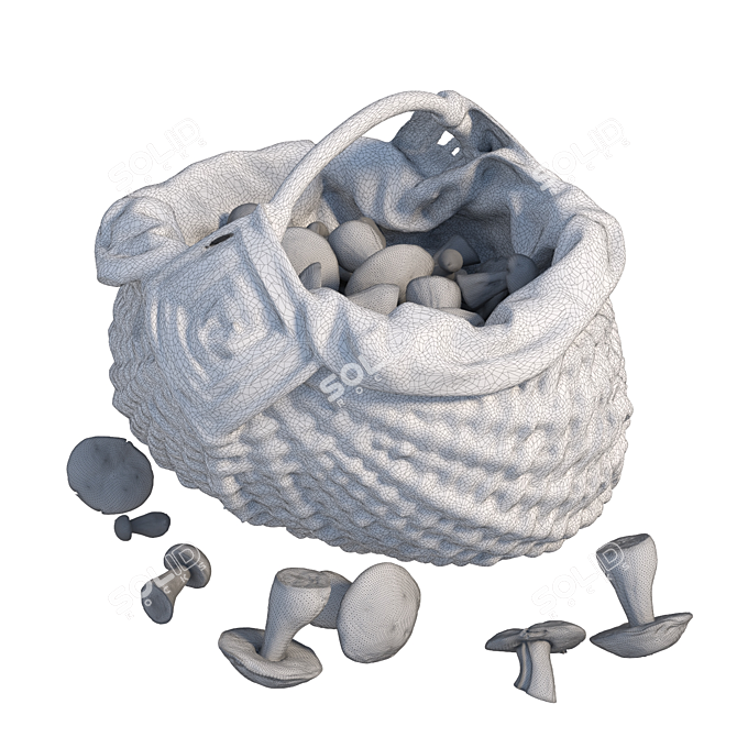 Fungi Harvest Basket 3D model image 5