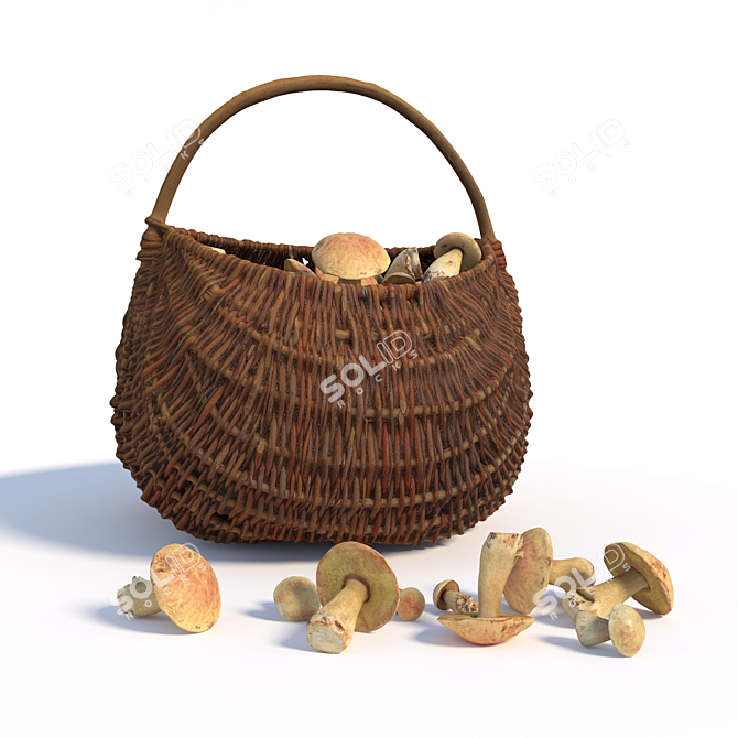 Mushroom Haven Basket 3D model image 4