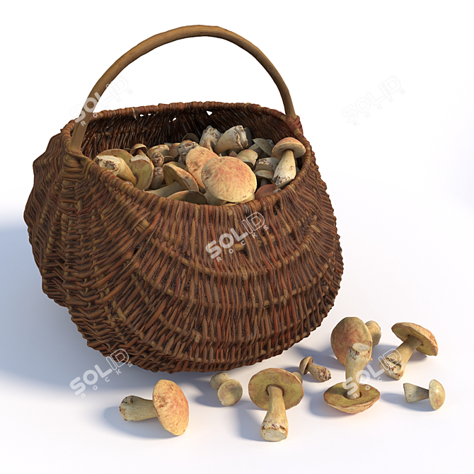 Mushroom Haven Basket 3D model image 5