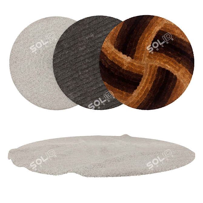 Versatile Set of Circular Rugs 3D model image 1