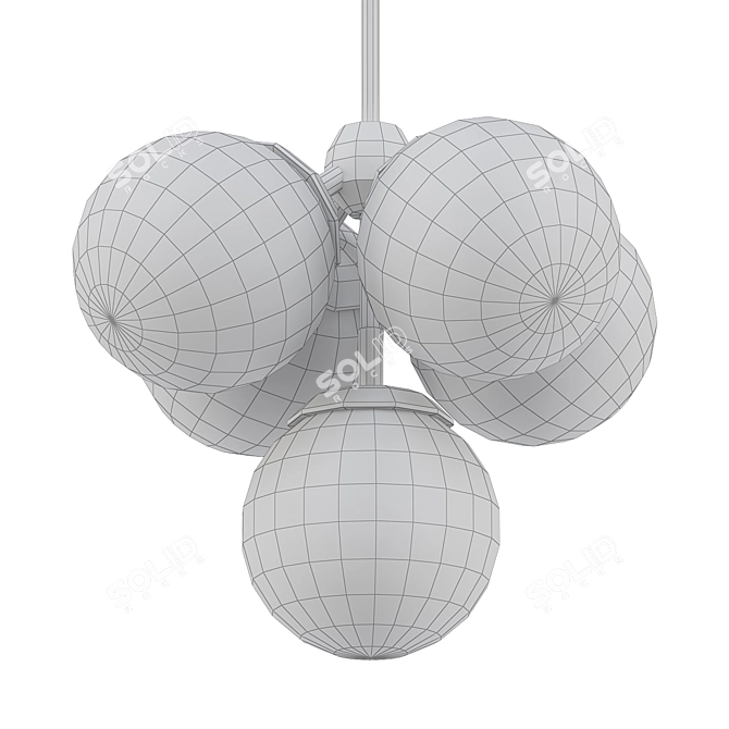 Elegant Modo Chandelier: 5 Globes 3D model image 2