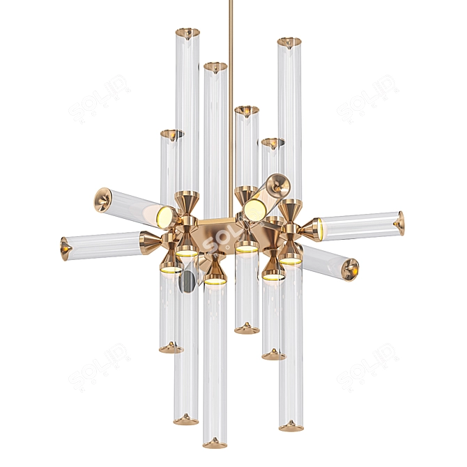 Exquisite Castle 18 Brass Chandelier 3D model image 1