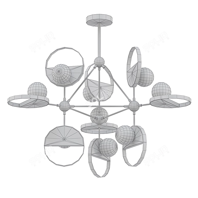 Travis Chandelier: Retro-Industrial Elegance 3D model image 2