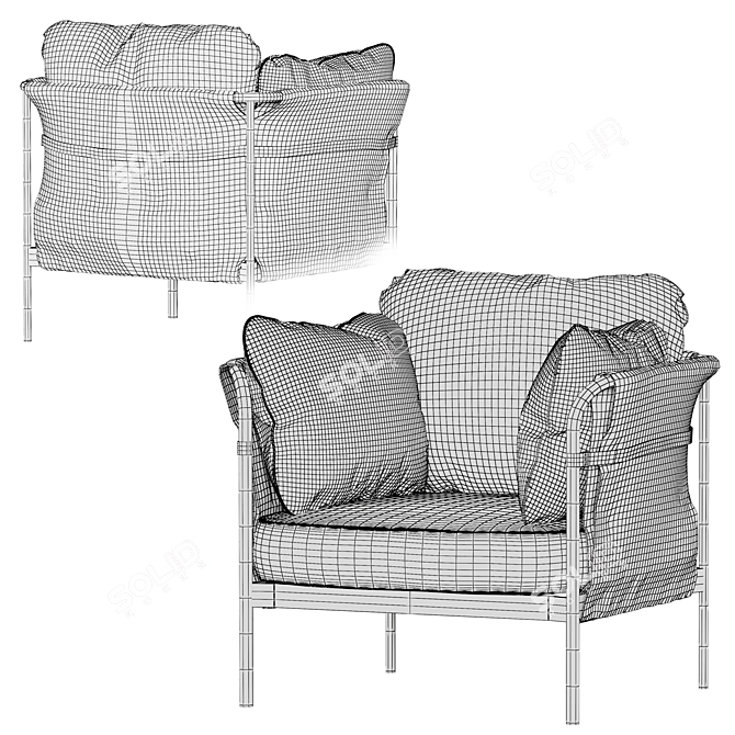 Elegant CAN Armchair: A Perfect Blend of Comfort and Style 3D model image 5