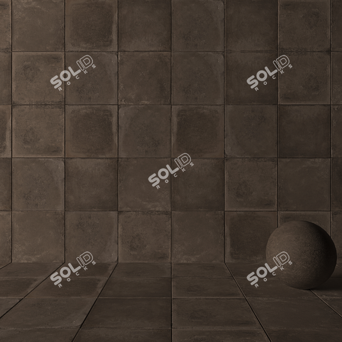 FLAVIKER BACHSTAGE GRAPHITE 60x60: Versatile Multi-Texture Wall Tiles 3D model image 3