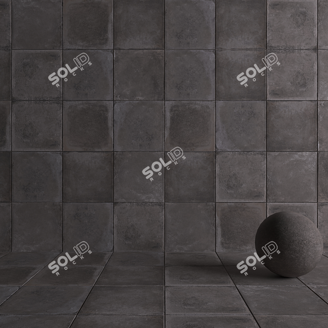 FLAVIKER BACHSTAGE GRAPHITE 60x60: Versatile Multi-Texture Wall Tiles 3D model image 4