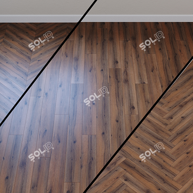Rustic Brown Laminate Flooring 3D model image 1