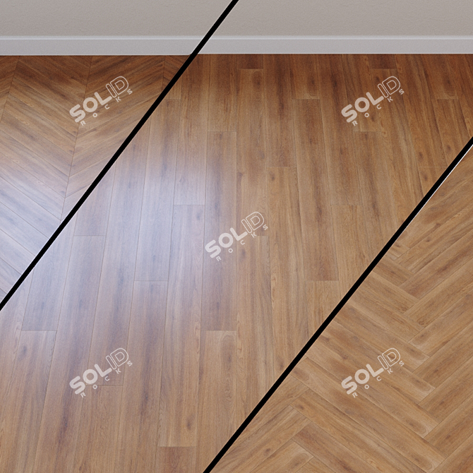 Natural Oak Dark Brown Laminate 3D model image 1