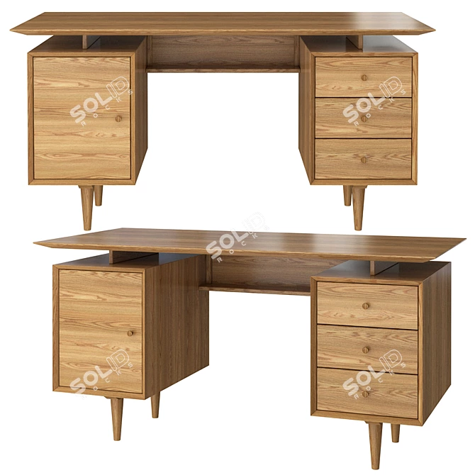 Modern Quilda Writing Desk - Sleek and Stylish 3D model image 1