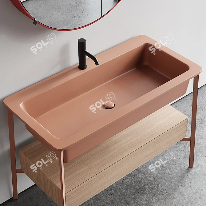 Ceramica Cielo Catino Set: Stylish Vanity Unit & Mirror 3D model image 2