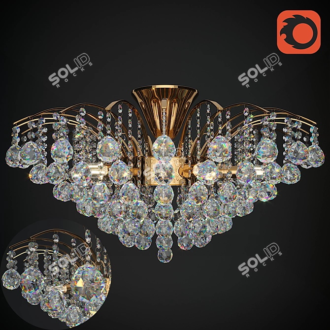 Elegant Crystal Chandelier 3D model image 1