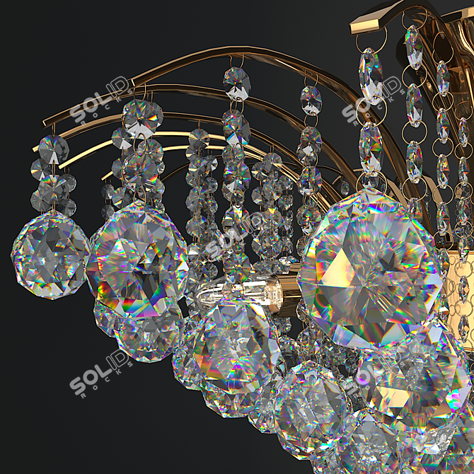 Elegant Crystal Chandelier 3D model image 2