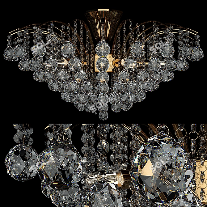 Elegant Crystal Chandelier 3D model image 4