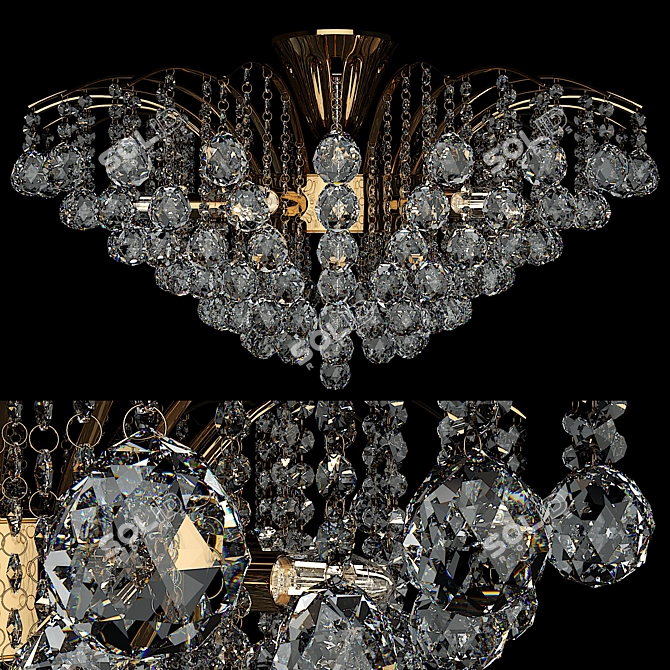 Elegant Crystal Chandelier 3D model image 7