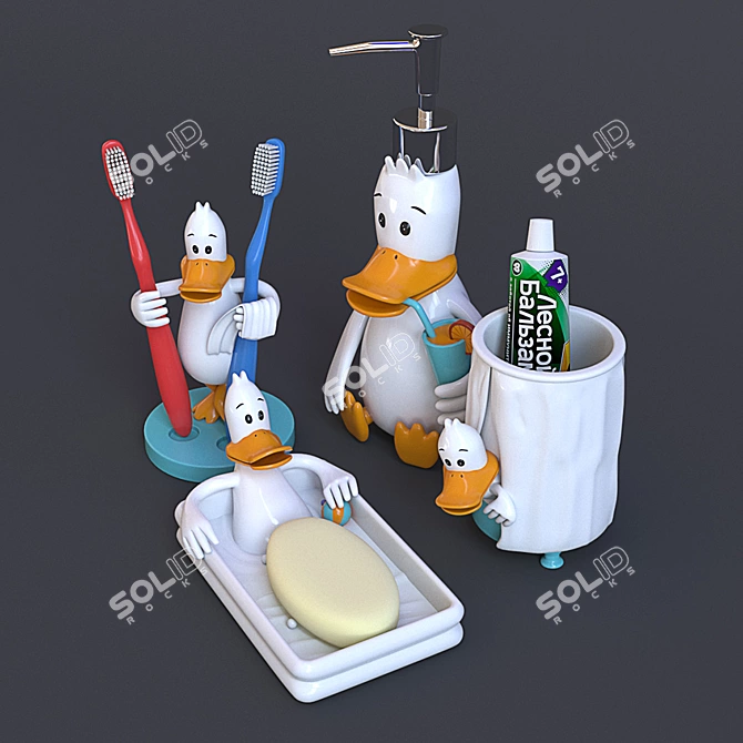 Title: Quacktastic Bathroom Accents 3D model image 2