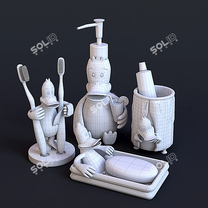 Title: Quacktastic Bathroom Accents 3D model image 3