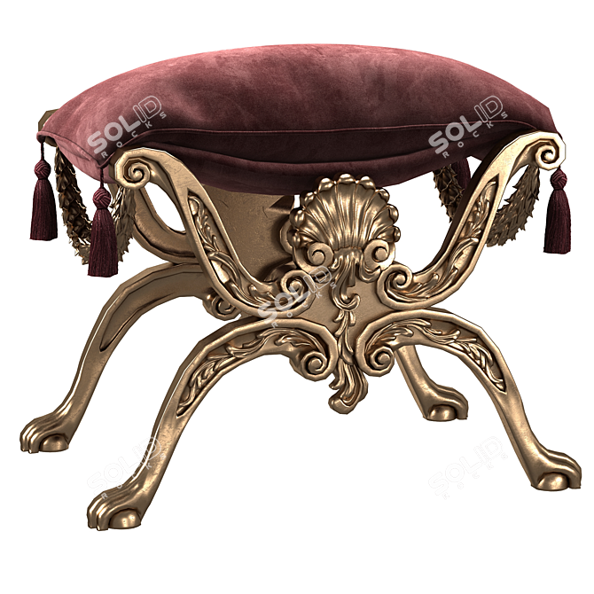 Luxury Queen Pouf 3D model image 1