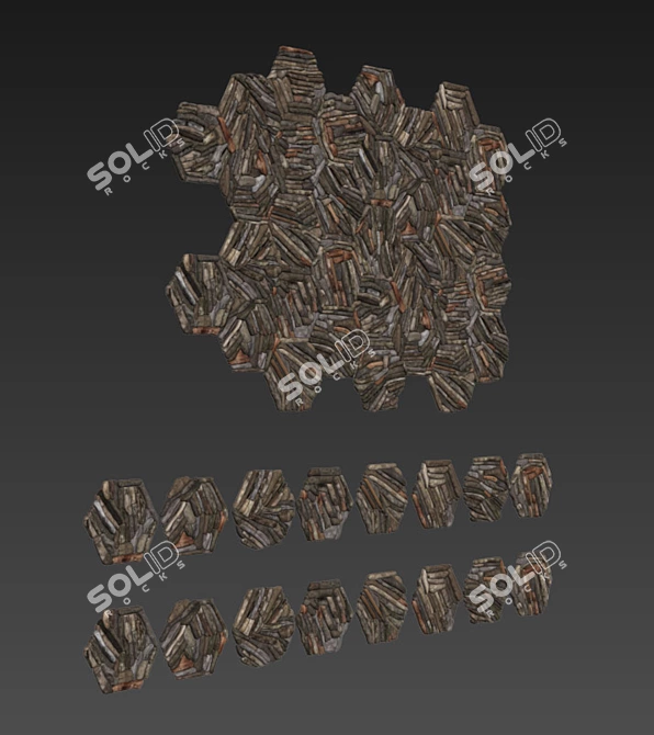 HexBranch Splintered Panel 3D model image 4