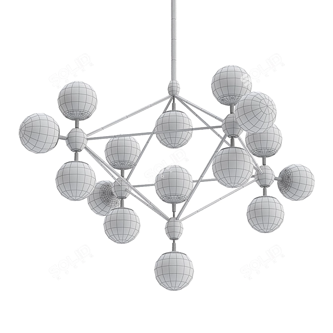 Modern Molecular Chandelier 3D model image 2