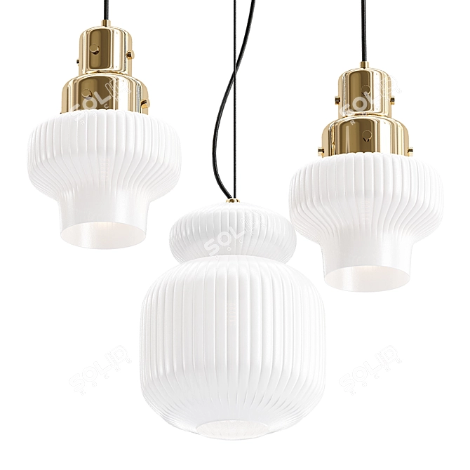 Elegant Glass Pendant Lights 3D model image 1