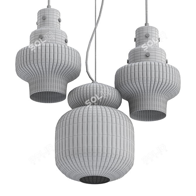 Elegant Glass Pendant Lights 3D model image 2