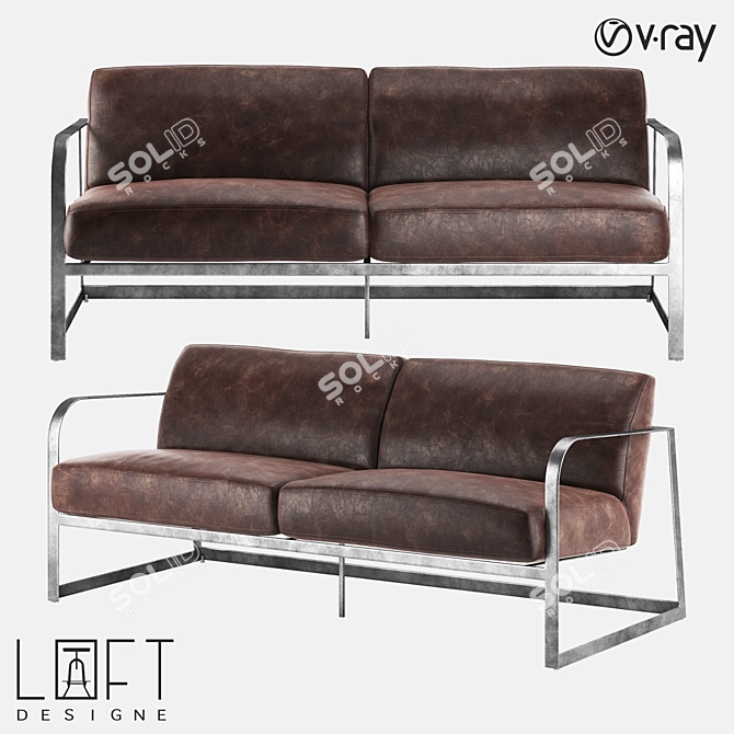 Urban Leather Sofa 4054 3D model image 1