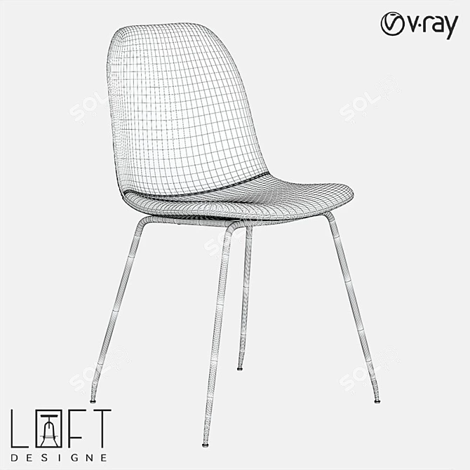 Metal and Eco-Leather Chair by LoftDesigne 3D model image 2