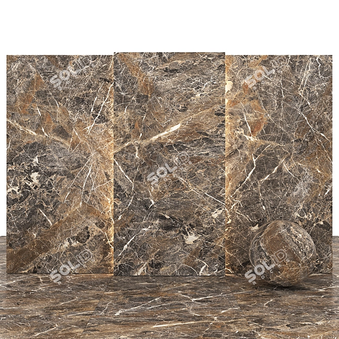 Luxury Light Marble Slabs: Saint Laurent 01 3D model image 2