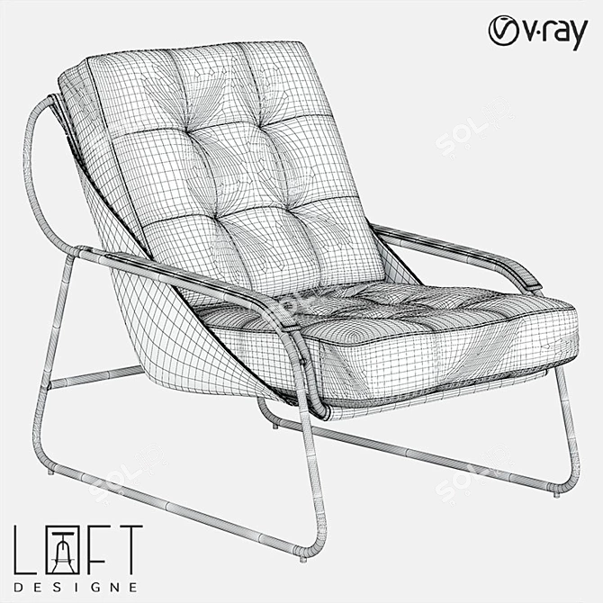 LoftDesign Armchair 30824: Metal, Leather & Fabric 3D model image 2