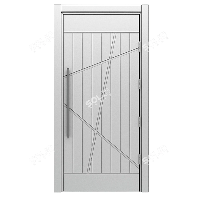 Abstract Steel-Wood Door 3D model image 3