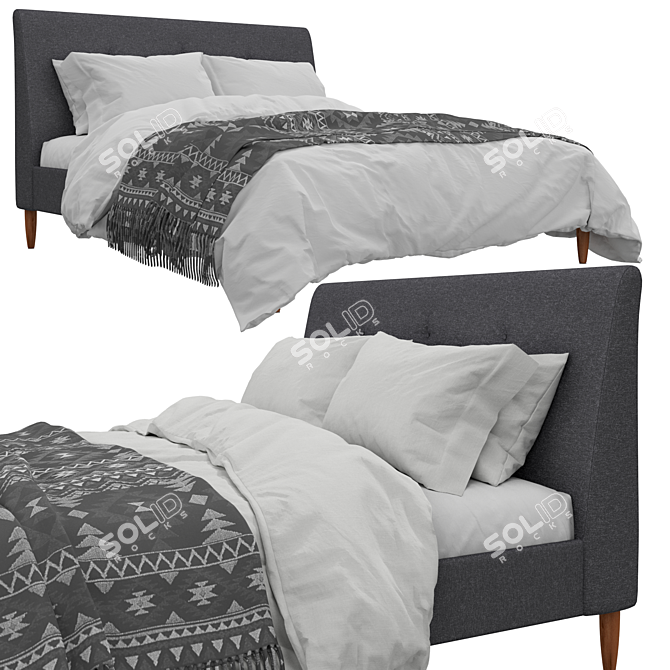 Stylish IDANÄS Bed Frame 3D model image 1