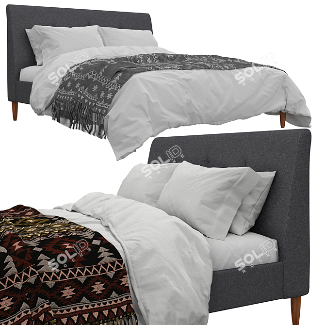 Stylish IDANÄS Bed Frame 3D model image 4