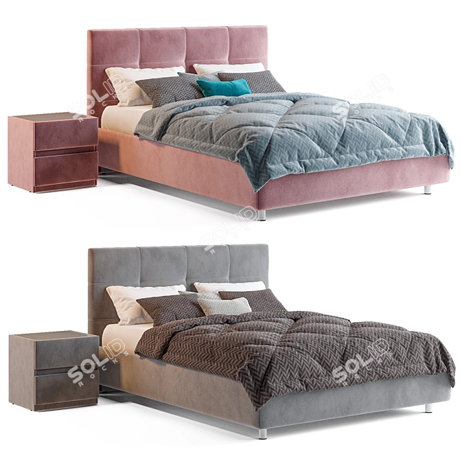 Luxurious and Versatile Askona Elisa Bed Set 3D model image 2