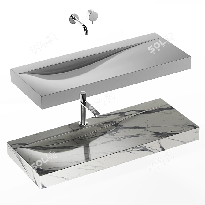 Wave: Modern Bathroom Vanity 3D model image 1