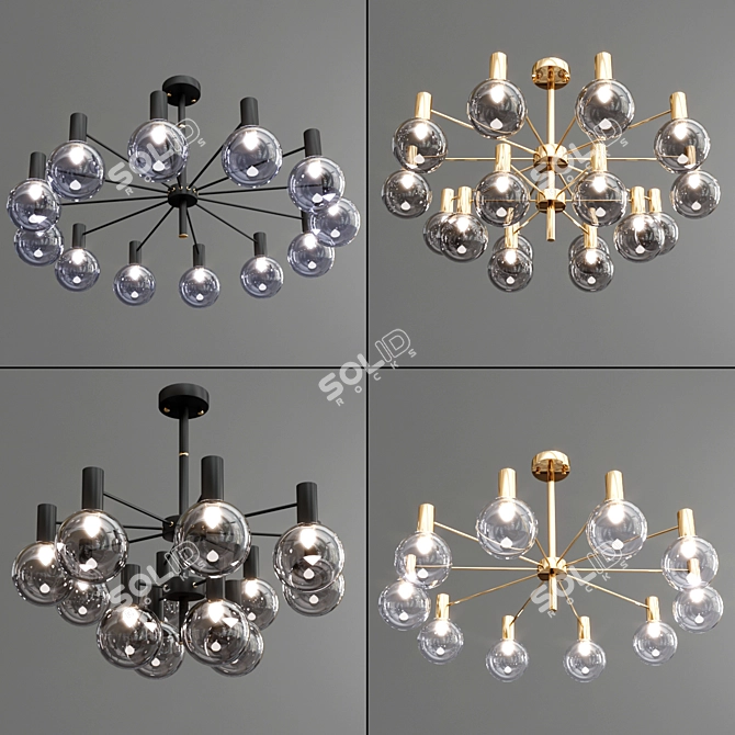 Modern LED Chandelier: Elegant Illumination 3D model image 1