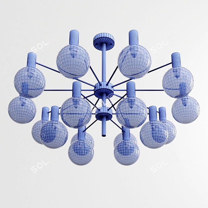 Modern LED Chandelier: Elegant Illumination 3D model image 4